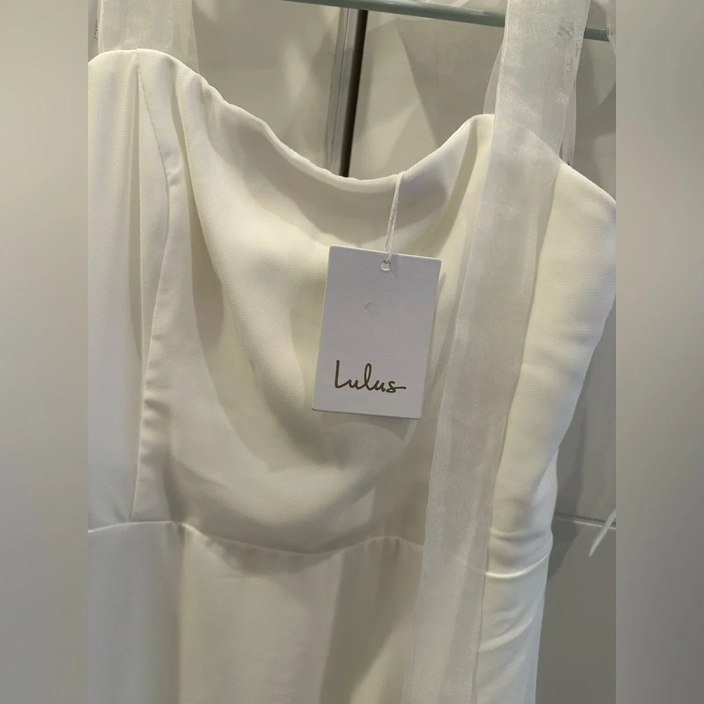 NWT Lulus Radiant Romance White Tie-Strap Maxi Dress - Picture 5 of 6